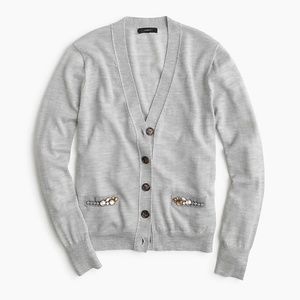 \J.Crew V-Neck Cardigan with Embellished Pocket XS